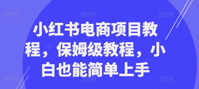 122-20241014-小红书电商项目教程，保姆级教程，小白也能简单上手