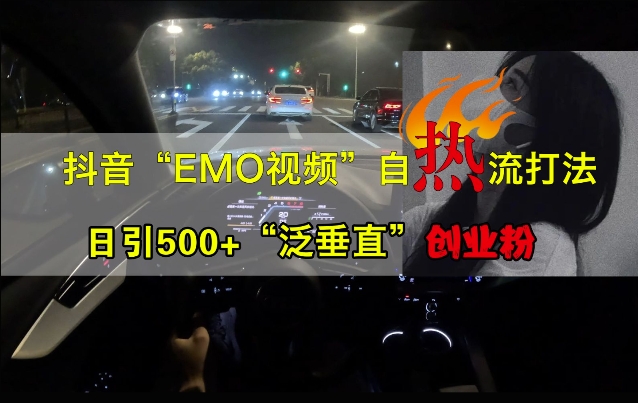 153-20241017-抖音EMO视频自热打法，日引500+“泛垂直”创业粉