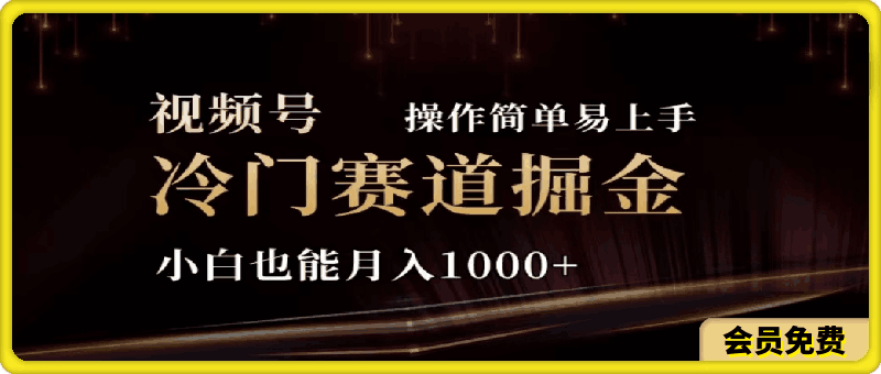 0703-2024视频号冷门赛道掘金，操作简单轻松上手，小白也能月入1000+