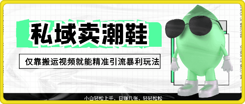 0805私域卖潮鞋暴利玩法，小白轻松上手，日赚几张，轻轻松松，仅靠搬运视频就能精准引流