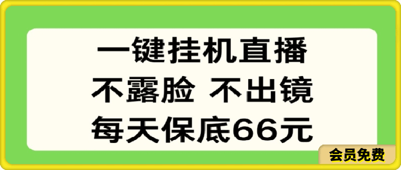 0706一键挂机直播，不露脸不出境，每天保底66元