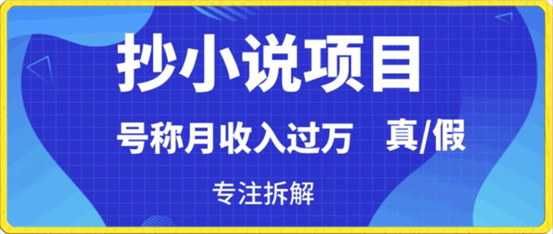 0207“抄小说”真的赚钱吗，到底能不能做，暴力拆解