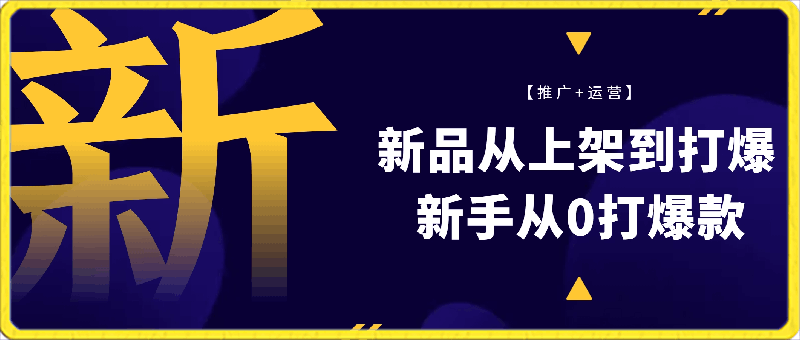 0308电商 新品从上架到打爆【推广+运营】，新手从0打爆款（36节课）⭐墨涵电商·新品从0打爆【推广 运营】