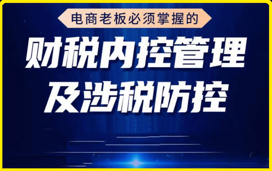 0310电商老板必须掌握的财税内控管理及涉税防控