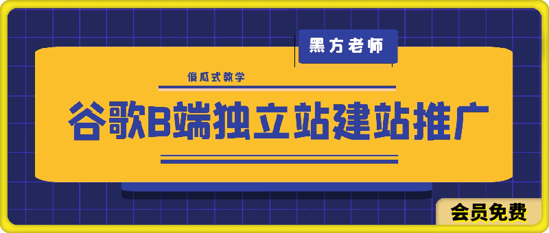 0511黑方老师·谷歌B端独立站建站推广