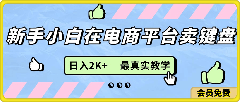 0715-新手小白在电商平台卖键盘，日入2K+最真实教学⭐新手小白在电商平台卖键盘，日入2K 最真实教学