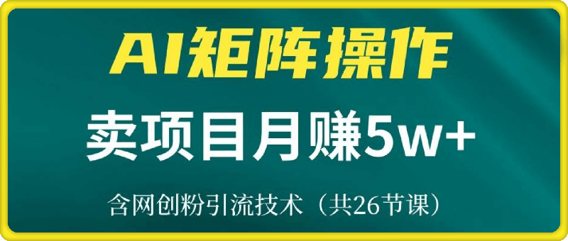 1116收费8999元的网创顶级赛道，卖项目月赚10万+，含独家引流技术（共26节课）⭐高鹏圈-网创IP打造课，借助AI卖项目月赚5万 ，含引流技术（共26节课）