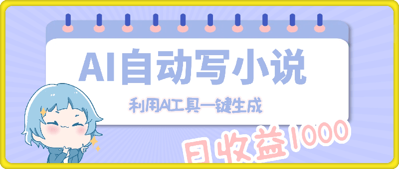 1116-AI自动写小说，利用AI工具一键生成，日收益1k【揭秘】⭐AI自动写小说，利用AI工具一键生成，日收益1000【揭秘】