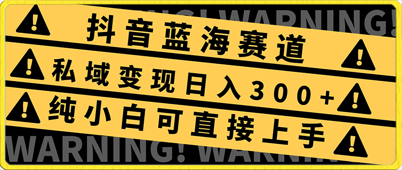 0217-2024抖音蓝海赛道，私域变现日入300+，操作简单，每年只需一小时，纯小白可直接上手⭐2024抖音蓝海赛道，私域变现日入300 ，操作简单，每年只需一小时，纯小白可直接上手