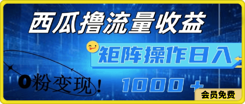 0717-西瓜视频撸流量，简单上手，0粉变现矩阵操作，日入1000+【揭秘】⭐西瓜视频撸流量，简单上手，0粉变现矩阵操作，日入1000 【揭秘】