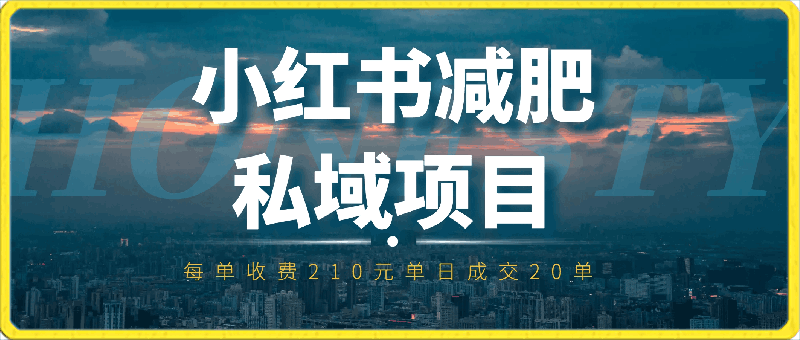 0318小红书减肥私域项目，每单收费210单日收入4200元⭐小红书减肥私域项目每单收费210元单日成交20单，最高日入4200