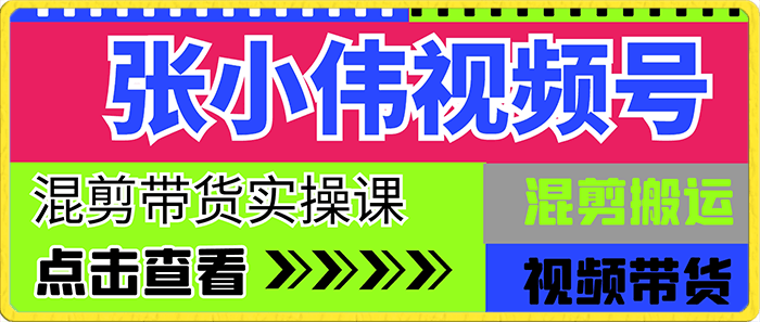 0119张小伟视频号混剪带货实操课，小白也能快速上手⭐张小伟视频号混剪带货实操课，10节课