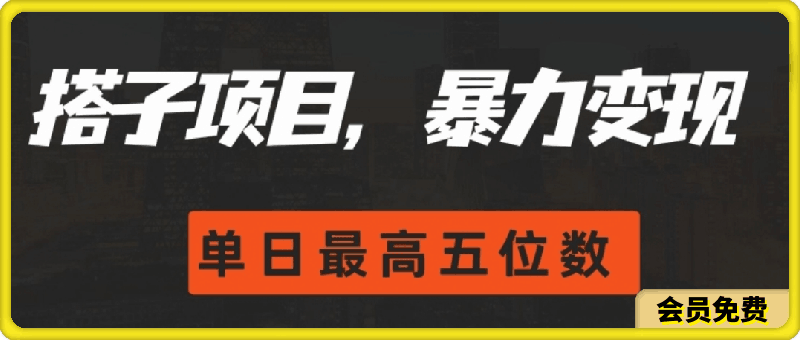 0720搭子项目，暴力变现，单日最高破五位数