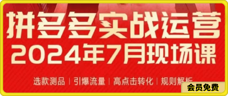 0721推易教育2024年7月拼多多实战运营现场课程-推易网红电商学院⭐推易-7月拼多多实战运营现场课