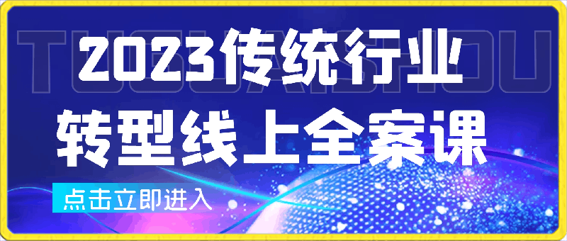 0316-数据哥2023传统行业转型线上全案课⭐SJG2023传统行业转型线上全案课