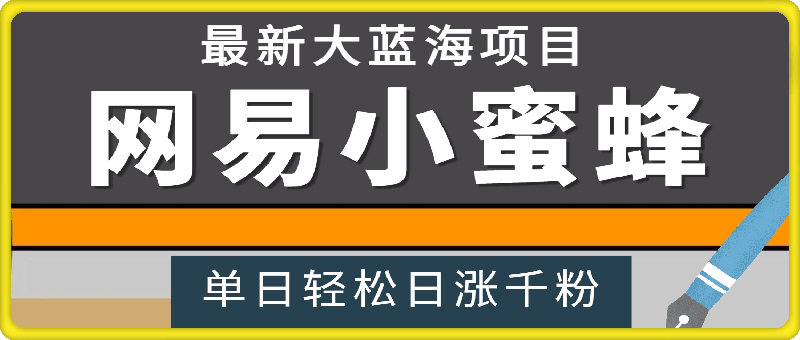 1212网易小蜜蜂，最新大蓝海项目，单日轻松日涨千粉
