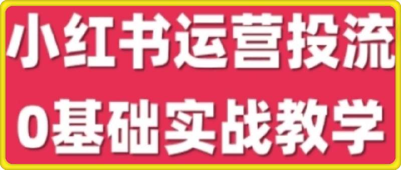 1215-小红书运营投流，小红书广告投放从0到1的实战课，学完即可开始投放