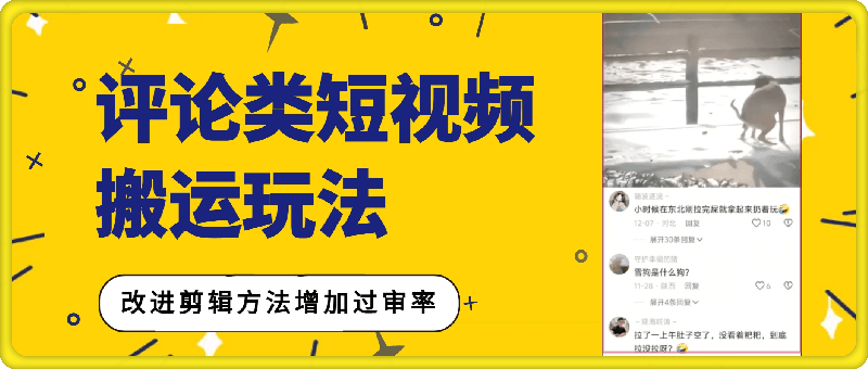 1230评论类短视频 搬运玩法：适合快手和抖音