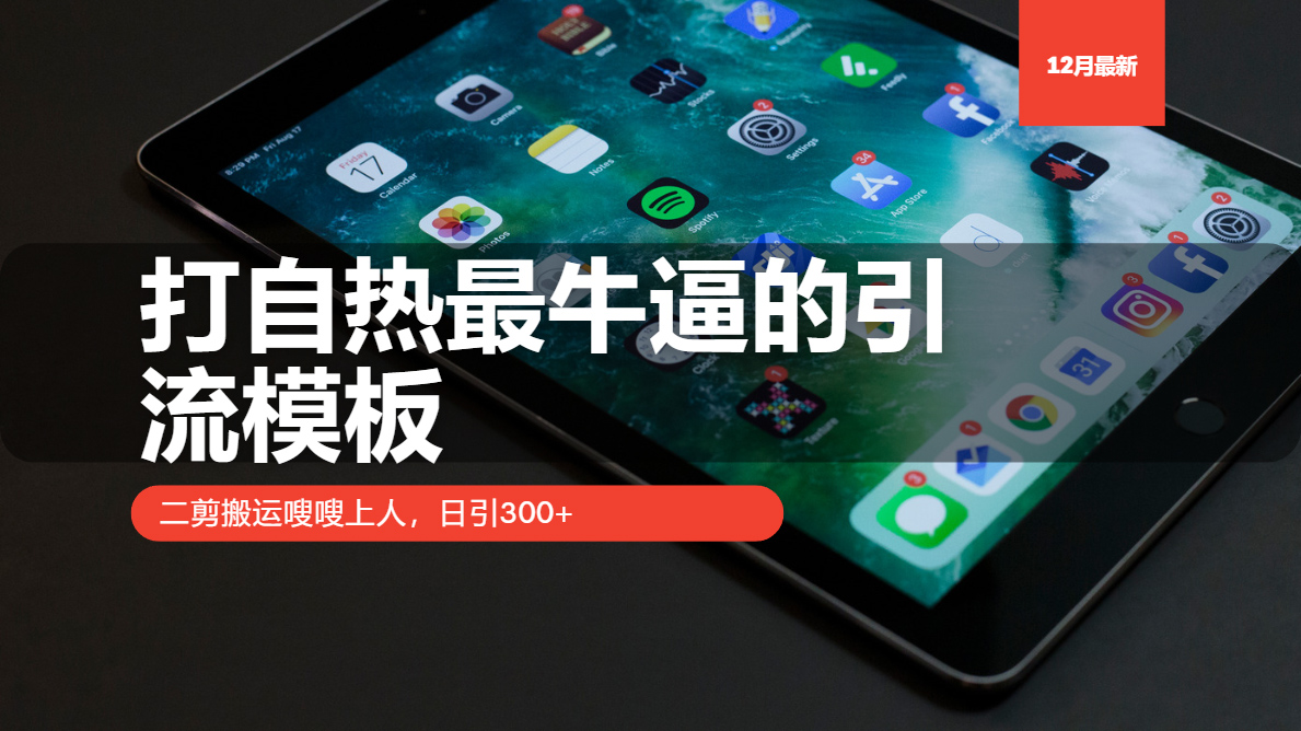 打自热最牛逼的引流模板，二剪搬运嗖嗖上人，日引300+⭐最牛逼的yin.流模板，日引300