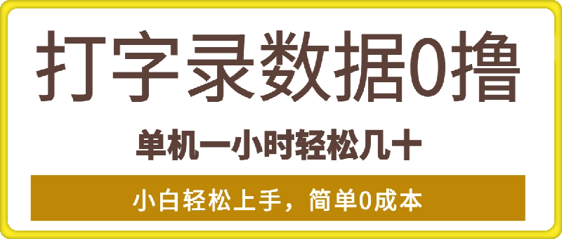 0108超强0撸玩法，录录数据，单机一小时轻松几十，小白轻松上手，简单0成本