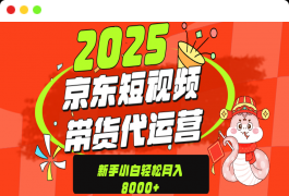 京东带货代运营，年底翻身项目，只需上传视频，单月稳定变现8000+