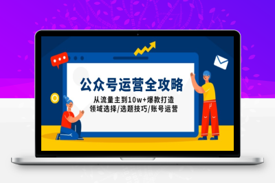 6598-公众号运营全攻略⭐公众号运营全攻略：从流量主到10w+爆款打造，领域选择/选题技巧/账号运营