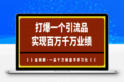 0206金雨麒一品千万操盘手研习社⭐千万操盘手研习社：打爆一个引流品，实现百万千万业绩