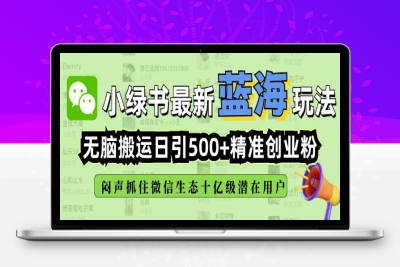 9199-113-20250212-小绿书无脑搬运引流，全自动日引500精准创业粉，微信生态内又一个闷声发财的机会