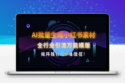 2647-156-20250216-AI批量生成小红书素材，全行业引流万能模版，矩阵操作，加爆微信