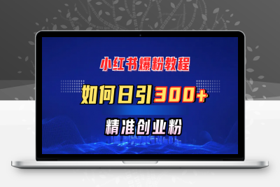 小红书爆粉教程，如何日引300+创业粉，快速实现精准变现！⭐小h书教程，如何日引300 创业粉，快速实现精准变现！