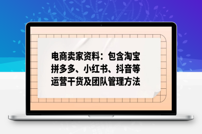 6088-电商卖家资料⭐电商卖家资料：包含淘宝、拼多多、小红书、抖音等运营干货及团队管理方法