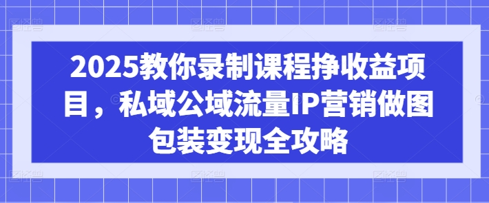 6145-130-20250311-2025教你录制课程挣收益项目，私域公域流量IP营销做图包装变现全攻略