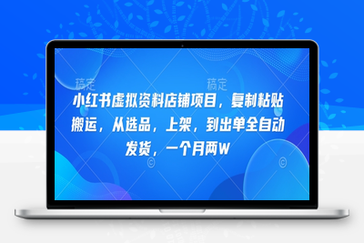 7009-146-20250312-小红书虚拟资料店铺项目，复制粘贴搬运，从选品，上架，到出单全自动发货，一个月两W