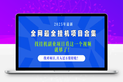 2025挂机项目合集⭐2025最全挂机项目合集 找项目看这一个视频就够了，做对项目月入过万很...