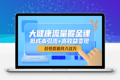 大健康流量掘金课，低成本引流+高收益变现，日引百粉月入过万