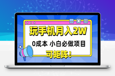 35.玩玩手机月入20000+，0成本小白必做项目，可矩阵