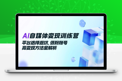 AI自媒体变现训练营，平台选择避坑，低粉账号高变现方法全解析