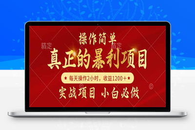 真正的暴利项目，操作简单，每天收益1200＋，自己做老板