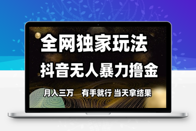全网独家玩法抖音无人暴力撸金，月入3W，有手就行，当天拿结果【揭秘】