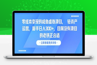 135-20250612-零成本变现的咸鱼虚拟项目， 轻资产运营，新手日入3张+，目前没有项目的老铁正合适