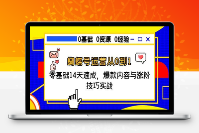 蝴蝶号运营从0到1，零基础14天速成，爆款内容与涨粉技巧实战