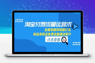 淘宝付费流量运营术，拉新收割双链路打法，标品非标品免费流量撬动秘诀