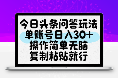 256-20250620-今日头条问答玩法，单账号日入30+，操作简单无脑复制粘贴就行