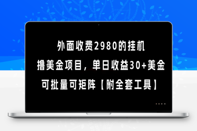 外面收费2980的挂G撸美金项目，单日收益30+美金，可批量可矩阵【附全套工具】⭐外面收费2980的挂G撸美金项目，单日收益30+美金，可批量可矩阵【揭秘】