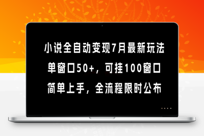 小说全自动变现7月玩法，单窗口50+，可挂100窗口，简单上手，全流程限时公布【揭秘】