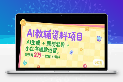 AI教辅资料项目，AI生成+原创混剪+小红书爆款运营，新手月入2万+教程+资料