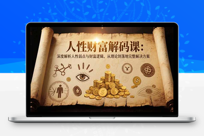 人性财富解码课6.0：深度解析人性弱点与财富逻辑，理论到落地完整解决方案
