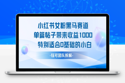 304-20250723-小红书女粉黑马赛道单篇帖子带来收益1k+，特别适合0基础的小白