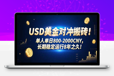 USD美金对冲搬砖!单人单日800-2000CNY，长期稳定运行8年之久!