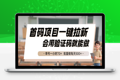 2025-08-02-首码项目一键拉新，会用验证码就能做 单号一小时70+，批量做每天500+